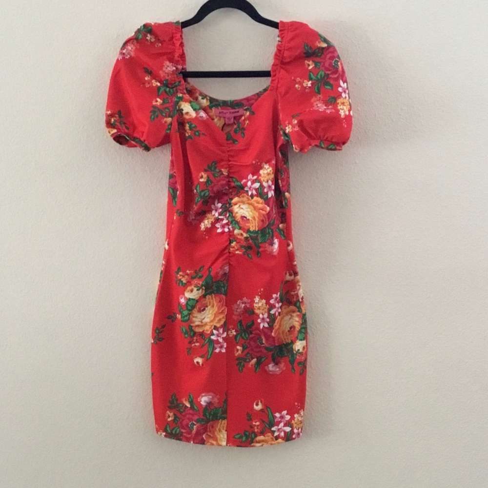 Betsey Johnson Cabbage Rose Printed Dress Size XS - Picture 2 of 6